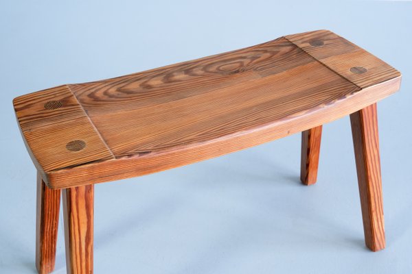 Swedish Modern Rectangular Pine Stool by Carl Malmsten, 1950s-FMT-1424664