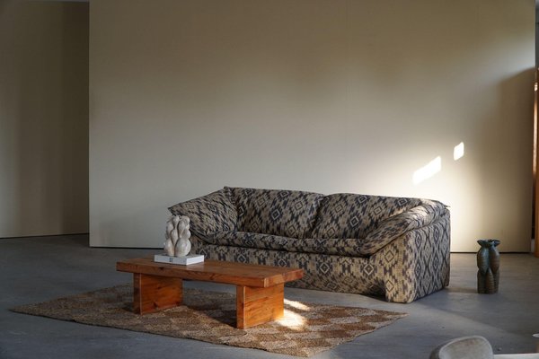 Swedish Modern Square Solid Pine Coffee Table attributed to Sven Larsson, Brutalist, 1970s-MXF-1369992