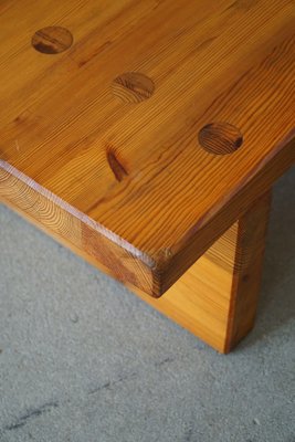 Swedish Modern Square Solid Pine Coffee Table attributed to Sven Larsson, Brutalist, 1970s-MXF-1369992