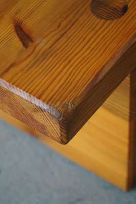 Swedish Modern Square Solid Pine Coffee Table attributed to Sven Larsson, Brutalist, 1970s-MXF-1369992