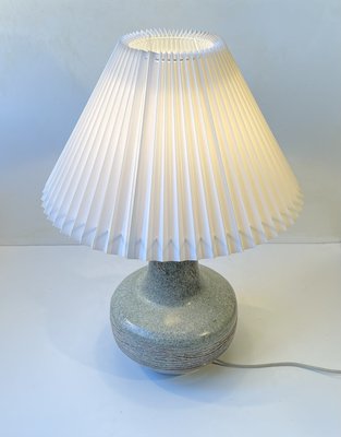 Swedish Modern Stoneware Table Lamp in Dusty Green Glaze, 1970s-LCR-2031588