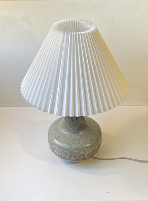 Swedish Modern Stoneware Table Lamp in Dusty Green Glaze, 1970s-LCR-2031588