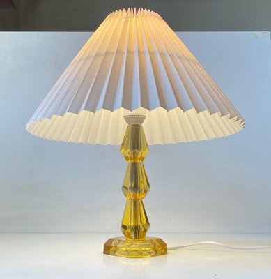 Swedish Modern Table Lamp in Yellow Crystal, 1970s-LCR-2032467