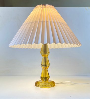 Swedish Modern Table Lamp in Yellow Crystal, 1970s-LCR-2032467