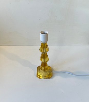 Swedish Modern Table Lamp in Yellow Crystal, 1970s-LCR-2032467