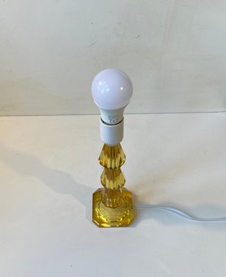 Swedish Modern Table Lamp in Yellow Crystal, 1970s-LCR-2032467