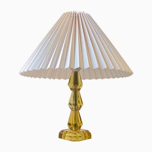 Swedish Modern Table Lamp in Yellow Crystal, 1970s-LCR-2032467