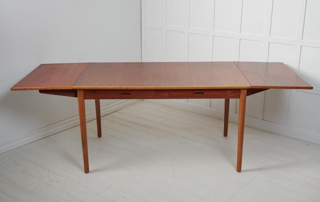 Swedish Modern Teak and Beech Dining Table or Desk attributed to Nils Jonsson for Hugo Troeds, 1960s-MJF-1732569