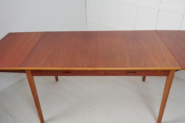 Swedish Modern Teak and Beech Dining Table or Desk attributed to Nils Jonsson for Hugo Troeds, 1960s-MJF-1732569