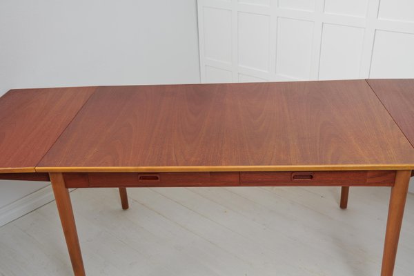 Swedish Modern Teak and Beech Dining Table or Desk attributed to Nils Jonsson for Hugo Troeds, 1960s-MJF-1732569