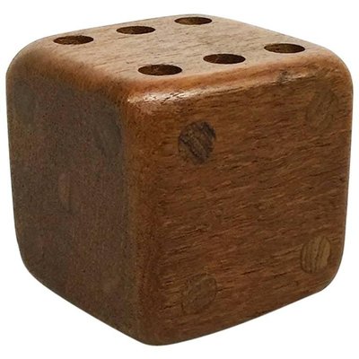 Swedish Modern Teak Dice Pen Holder from Sowe Konst, 1960s-UCH-1224828