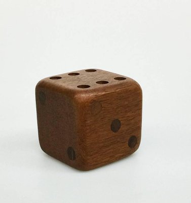 Swedish Modern Teak Dice Pen Holder from Sowe Konst, 1960s-UCH-1224828