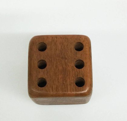 Swedish Modern Teak Dice Pen Holder from Sowe Konst, 1960s-UCH-1224828