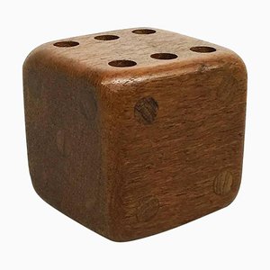 Swedish Modern Teak Dice Pen Holder from Sowe Konst, 1960s-UCH-1224828