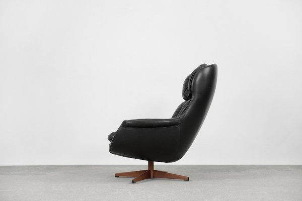 Swedish Modernist Leather Swivel Lounge Chair From Selig Imperial, 1970s-ZAA-1143599