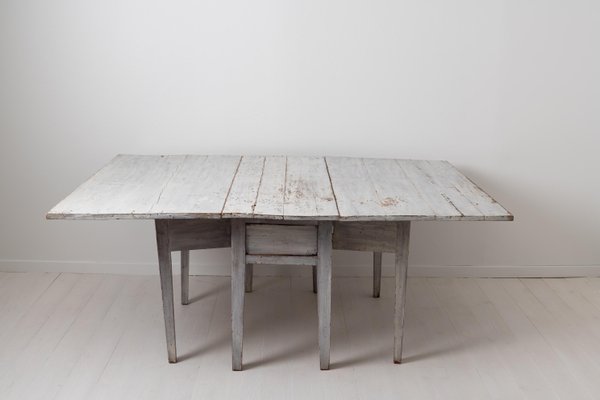 Swedish Neoclassical Light Grey Dining Table-MJF-931203