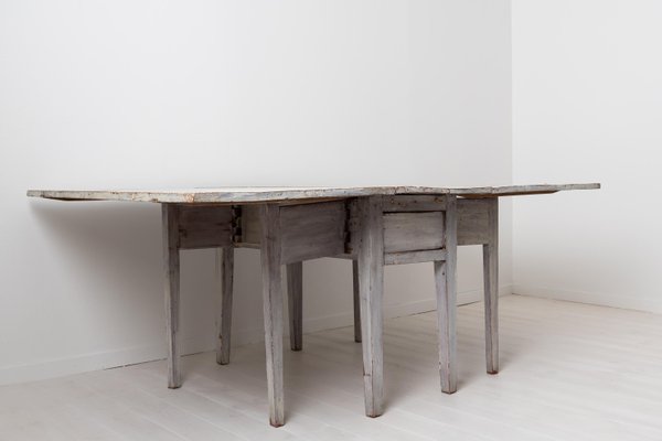 Swedish Neoclassical Light Grey Dining Table-MJF-931203