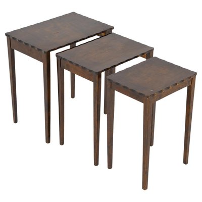 Swedish Nesting Tables in Birch by Erling Torvits, 1930s, Set of 3-FM-2023143