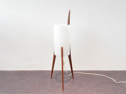 Swedish Oak and Acrylic Glass Tripod Floor Lamp by Uno & Östen Kristiansson for Luxus, 1950s-NV-736290