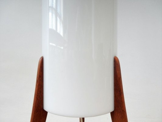 Swedish Oak and Acrylic Glass Tripod Floor Lamp by Uno & Östen Kristiansson for Luxus, 1950s-NV-736290