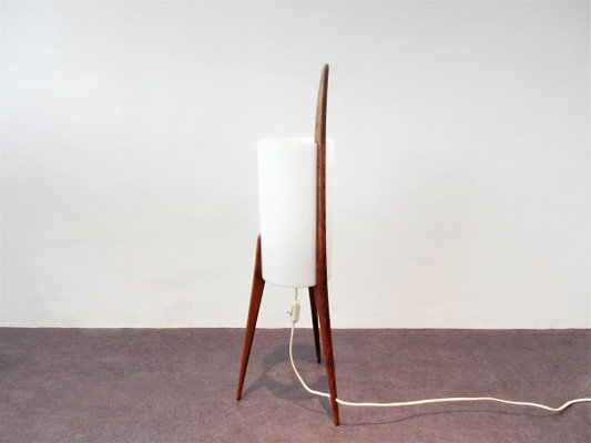 Swedish Oak and Acrylic Glass Tripod Floor Lamp by Uno & Östen Kristiansson for Luxus, 1950s-NV-736290