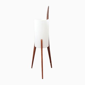 Swedish Oak and Acrylic Glass Tripod Floor Lamp by Uno & Östen Kristiansson for Luxus, 1950s-NV-736290