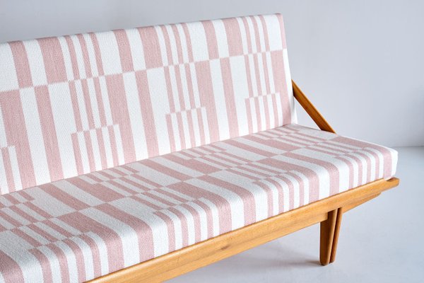 Swedish Oak and Pierre Frey Fabric Sofa / Daybed by Poul M. Volther for Gemla Möbler Sweden, 1955-FMT-1078760