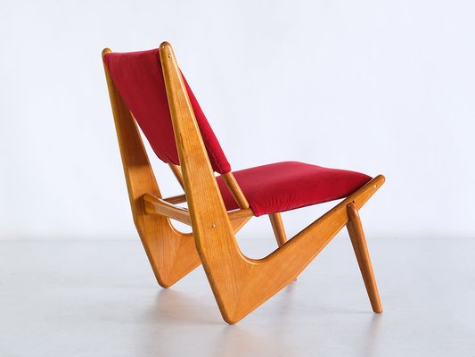 Swedish Oak and Velvet Lounge Chair by Bertil Behrman for Engen Möbelfabriker, 1956-FMT-1275158