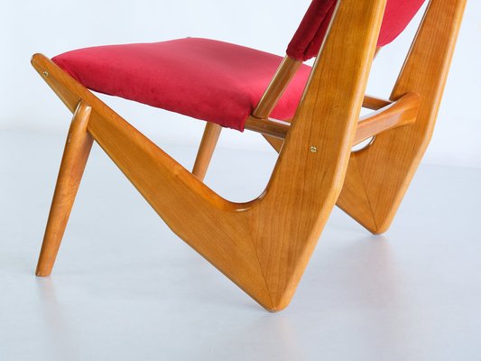 Swedish Oak and Velvet Lounge Chair by Bertil Behrman for Engen Möbelfabriker, 1956-FMT-1275158