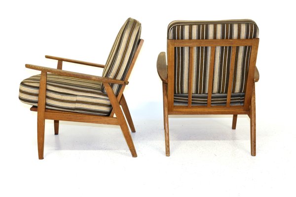 Swedish Oak Armchairs, 1950s, Set of 2-GEK-805716