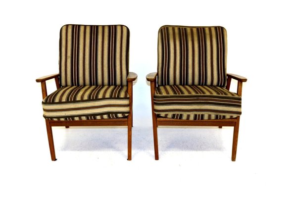 Swedish Oak Armchairs, 1950s, Set of 2-GEK-805716