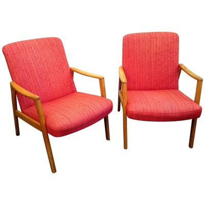 Swedish Oak Armchairs, 1950s, Set of 2-FO-589280