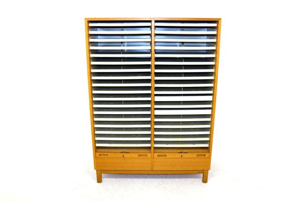 Swedish Oak Notary Cabinet, 1960s-GEK-853319