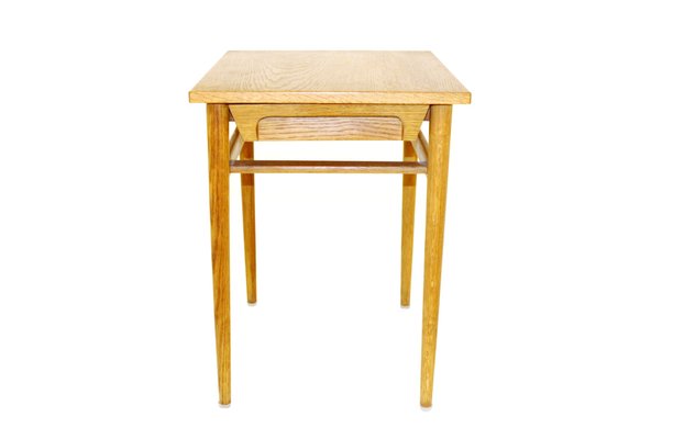 Swedish Oak Side Table or Nightstand, 1960s-GEK-875819