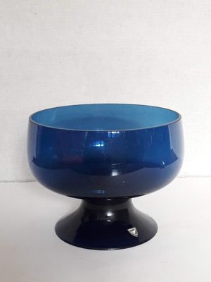 Swedish Orrefors Glass Bowl in Cobalt Blue, 1970s-XUQ-1451307