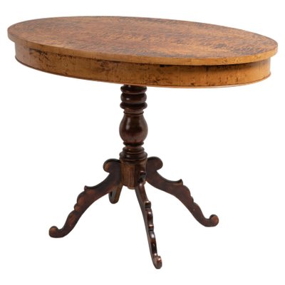 Swedish Oval Rococo Revival Birch Root Centre Table-MJF-1030342