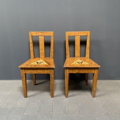 Swedish Painted Side Chairs, 1930s, Set of 2-NPL-770029