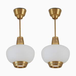 Swedish Pendants in Brass by Hans Bergström for Ateljé Lyktan, 1950s, Set of 2-FM-1767114