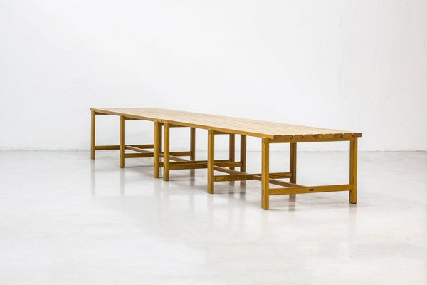 Swedish Pine Benches, 1960s, Set of 2-KO-635127