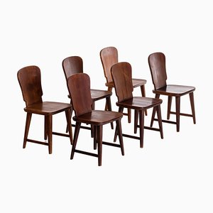 Swedish Pine Chairs, 1940s, Set of 6-QU-1706898