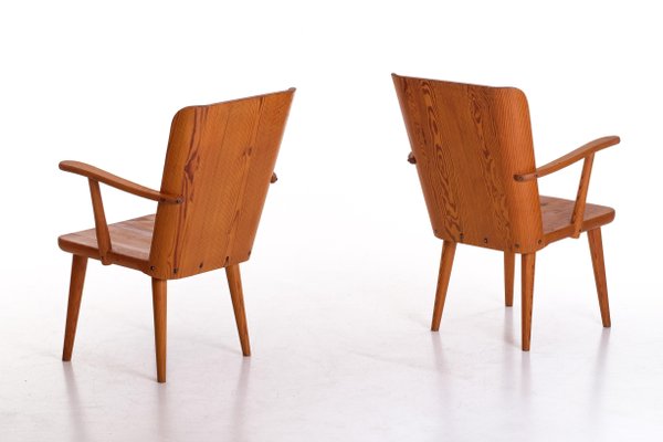 Swedish Pine Chairs by Göran Malmvall, 1950s, Set of 2-QU-1706904