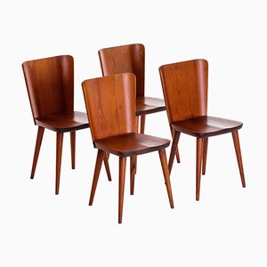 Swedish Pine Chairs by Göran Malmvall, 1960s, Set of 4-QU-1706906