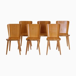 Swedish Pine Chairs by Göran Malmvall, 1960s, Set of 6-QU-1706894