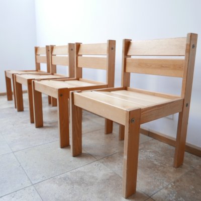 Swedish Pine Dining Chairs, 1970s, Set of 4-JRP-870408