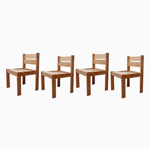 Swedish Pine Dining Chairs, 1970s, Set of 4-JRP-870408