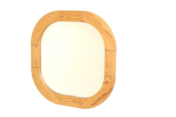 Swedish Pine Mirror, 1970s-GEK-1328878