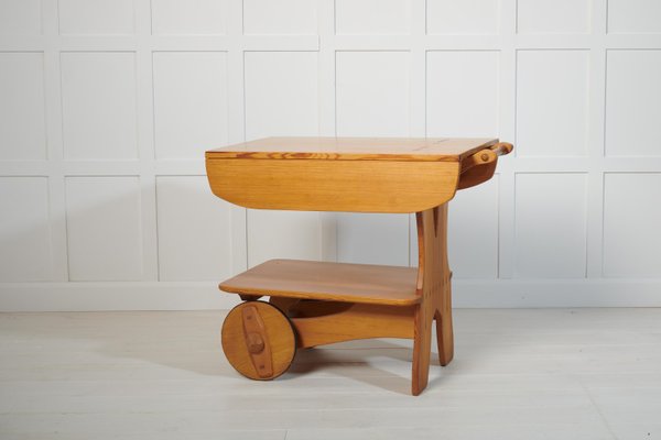 Swedish Pine Serving or Bar Cart, 1960s-MJF-1725941