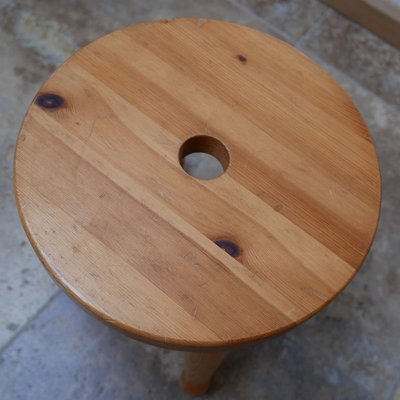 Swedish Pine Stool or Side Table, 1960s-JRP-838632