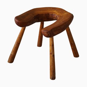 Swedish Pine Wabi Sabi Stool in Pine, 1950s-MXF-1446921