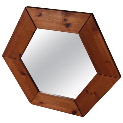 Swedish Pine Wall Mirror, 1970s-HJB-1137481